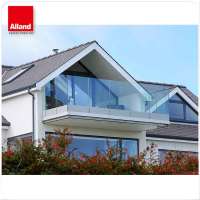 Alland Aluminum U base channel glass railing system frameless balcony glazing system