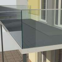 DIY Modern Railing Aluminium U Channel Tempered Glass Railing Glass Handrail for Balcony/ Deck