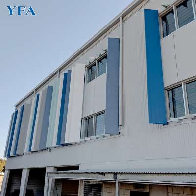 Industrial Storm Resistance Aluminium Aerofoil Louvers Facade